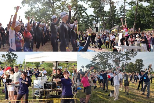 アワード受賞者同士の想いを一つに！ “MEKIMEKI体操” in “LAKE BIWA TRIATHLON”